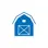 an animal feed warehouse icon in blue color.