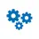an icon of three gears in blue color.