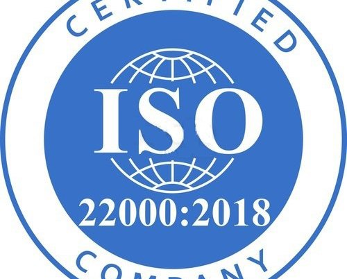 An icon of ISO certification in blue color